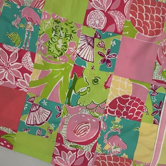 Vintage Lilly Pulitzer Women's 10P Skort Patchwork Flamingo Shells Floral Fan - Picture 2 of 4